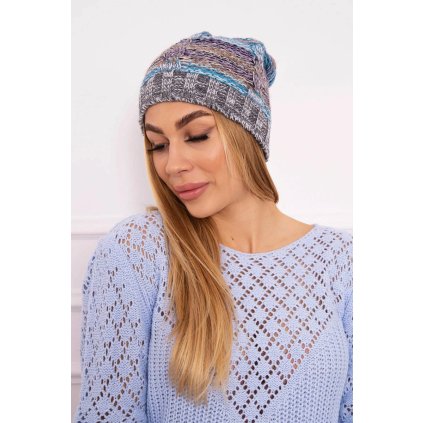 Čiapka s flísom Klaudia K255 morská+šedá