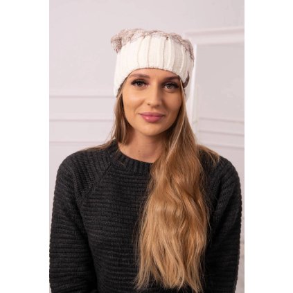 Čiapka s fleecom Milano K203 tmavý béžový melír+ecru