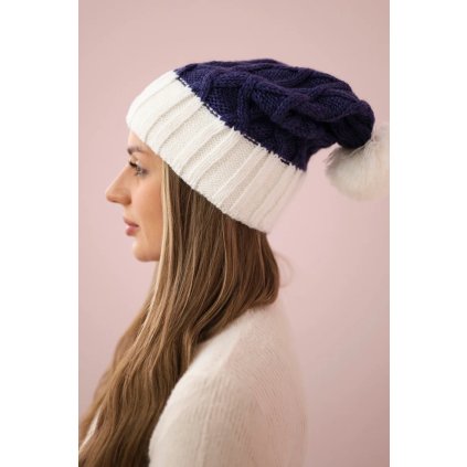 Čiapka s flísom Milano K203 tmavo fialová+ecru