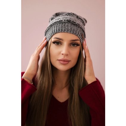Čiapka s flísom Patrycja K254 čierna+šedá