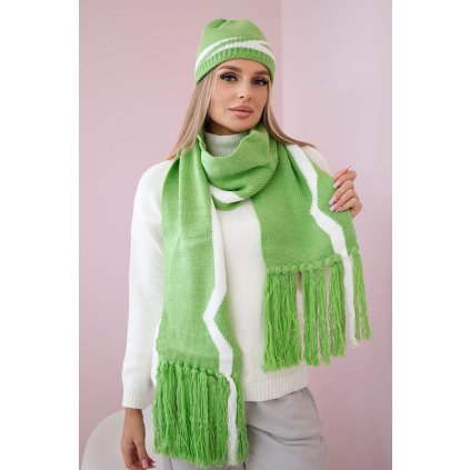 Dámska súprava so šatkou Jagna K356 pistáciová