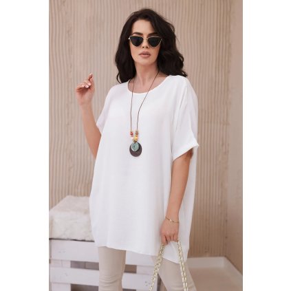 Nadrozmerná blúzka s príveskom ecru