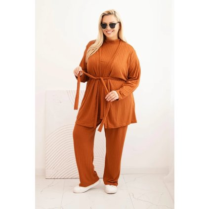 Dámska súprava Plus Size 3-dielna ťavia