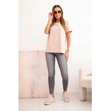 Dámska bavlnená blúzka klasického strihu béžová