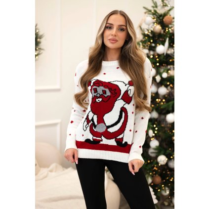 Sveter so Santa Clausom ecru