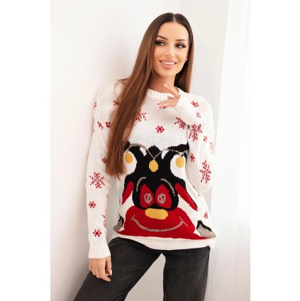 Sviatočný sveter s sobom ecru