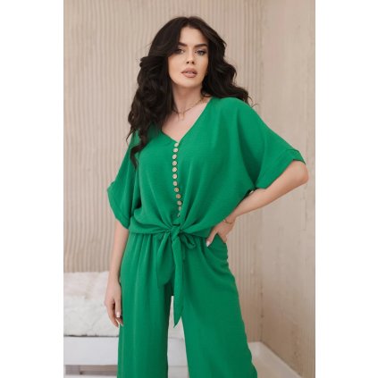 Súprava blúzky s nohavicami zelená