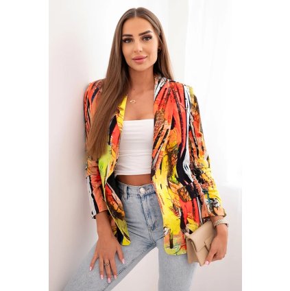 Bavlnené sako s farebnou potlačou ťavia