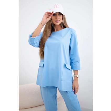 Komplet punto mikina + nohavice modré