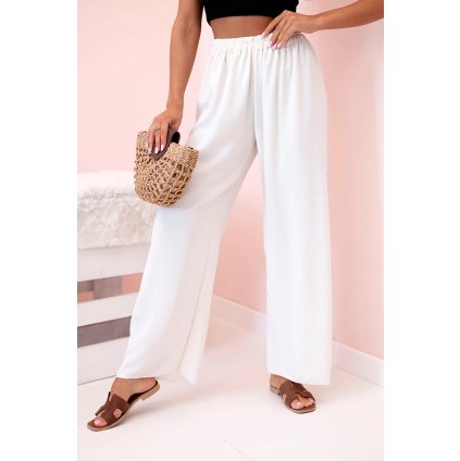 Nohavice so širokou nohavicou svetlo béžové