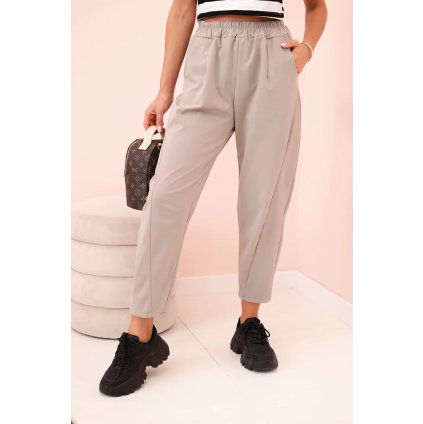 Nohavice s vreckami Summer Punto hnedosivé