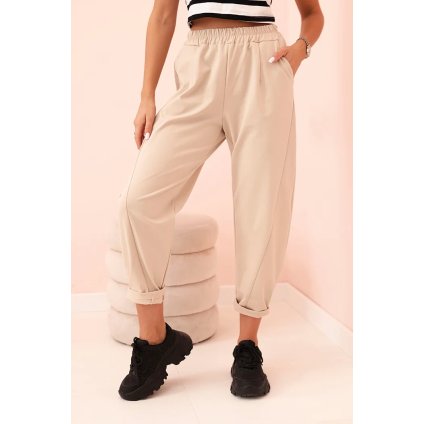 Nohavice s vreckami Summer Punto béžové