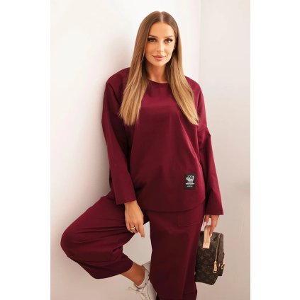 Súprava new punto mikina + nohavice slivková