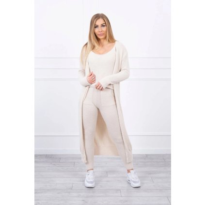 Komplet sveter z alpaky béžový