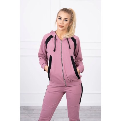 Tmavoružová športová súprava s lampasmi