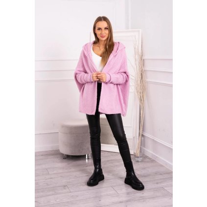 Fialový sveter s kapucňou a netopierími rukávmi