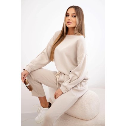 Súprava maslová mikina + nohavice béžová