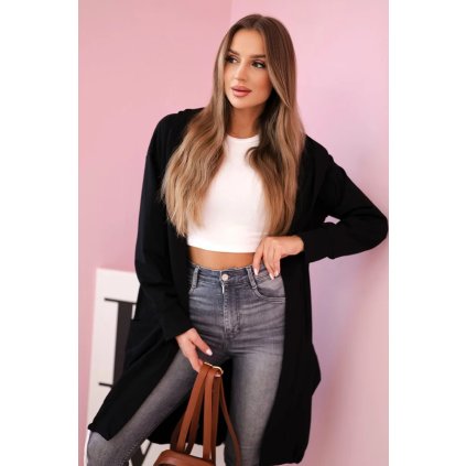 Nadmerná čierna mikina s kapucňou