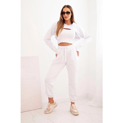 3-dielna biela bavlnená súprava