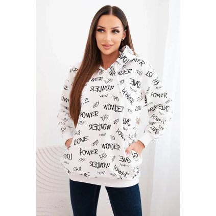 Biela mikina s nápismi