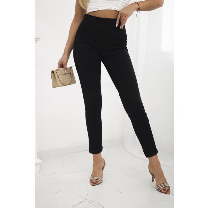 Nohavice s ozdobným prúžkom čierne