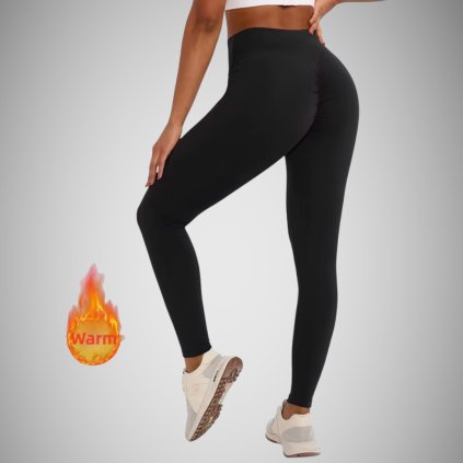 zateplené push-up legíny čierne