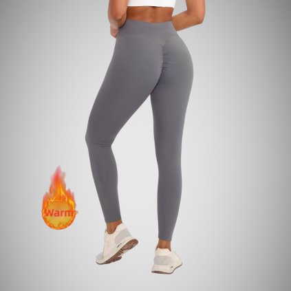 Zateplené push-up sivé legíny