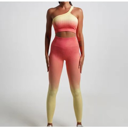 Push-up ombre legíny oranžovo žltá vrubkovane