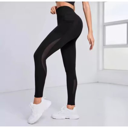 Fitness legíny sieťované čierne