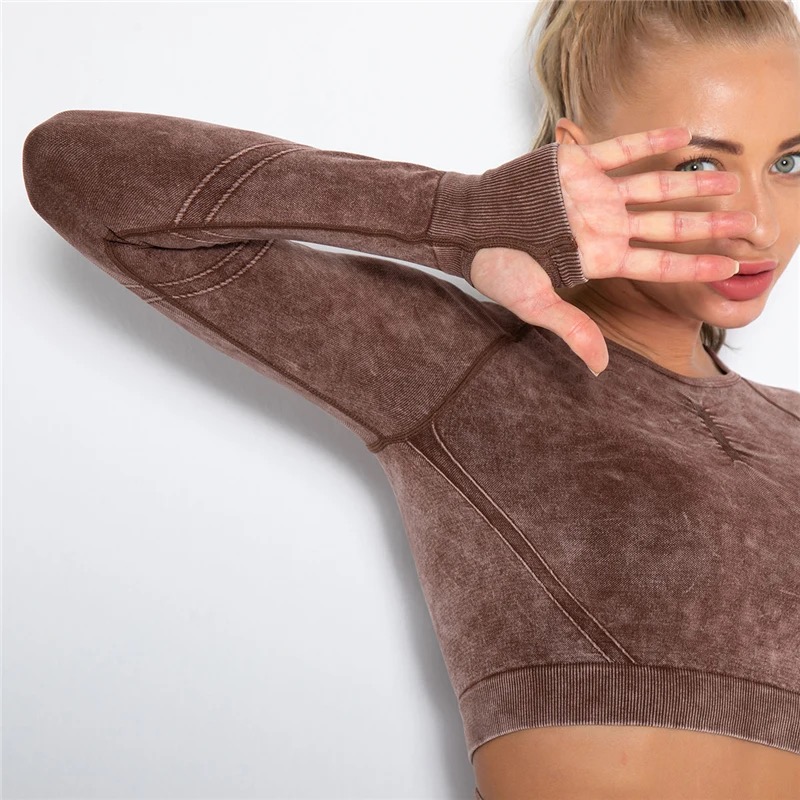 Legínovo Push-up hnedý set marble Veľkosť: S