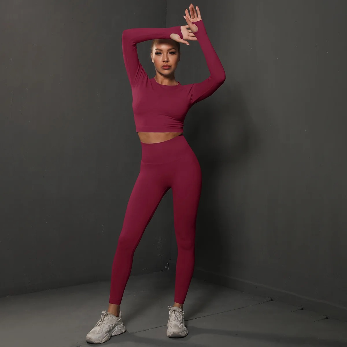 Legínovo Push-up fitness set červený Veľkosť: M