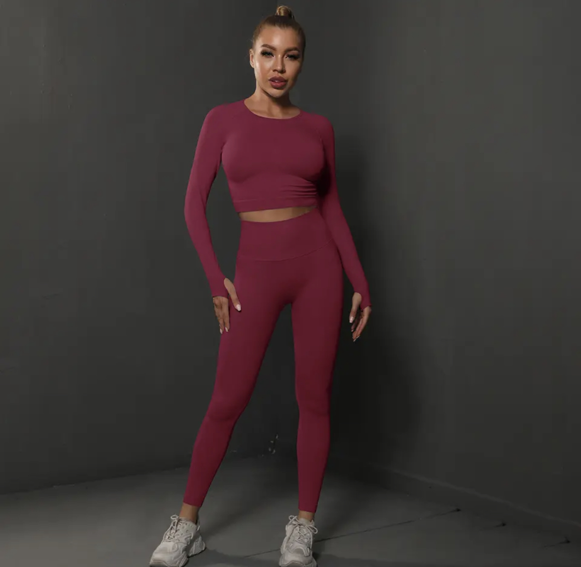 Legínovo Push-up fitness set červený Veľkosť: M