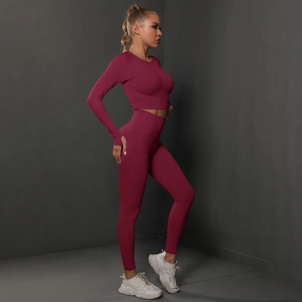 Legínovo Push-up fitness set červený Veľkosť: M