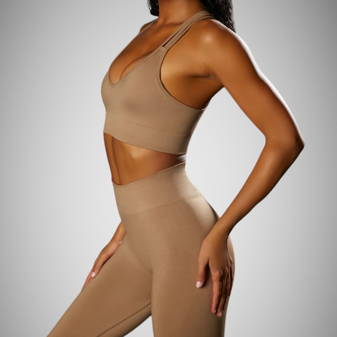 Legínovo Push-up fitness set Intense hnedý Veľkosť: S