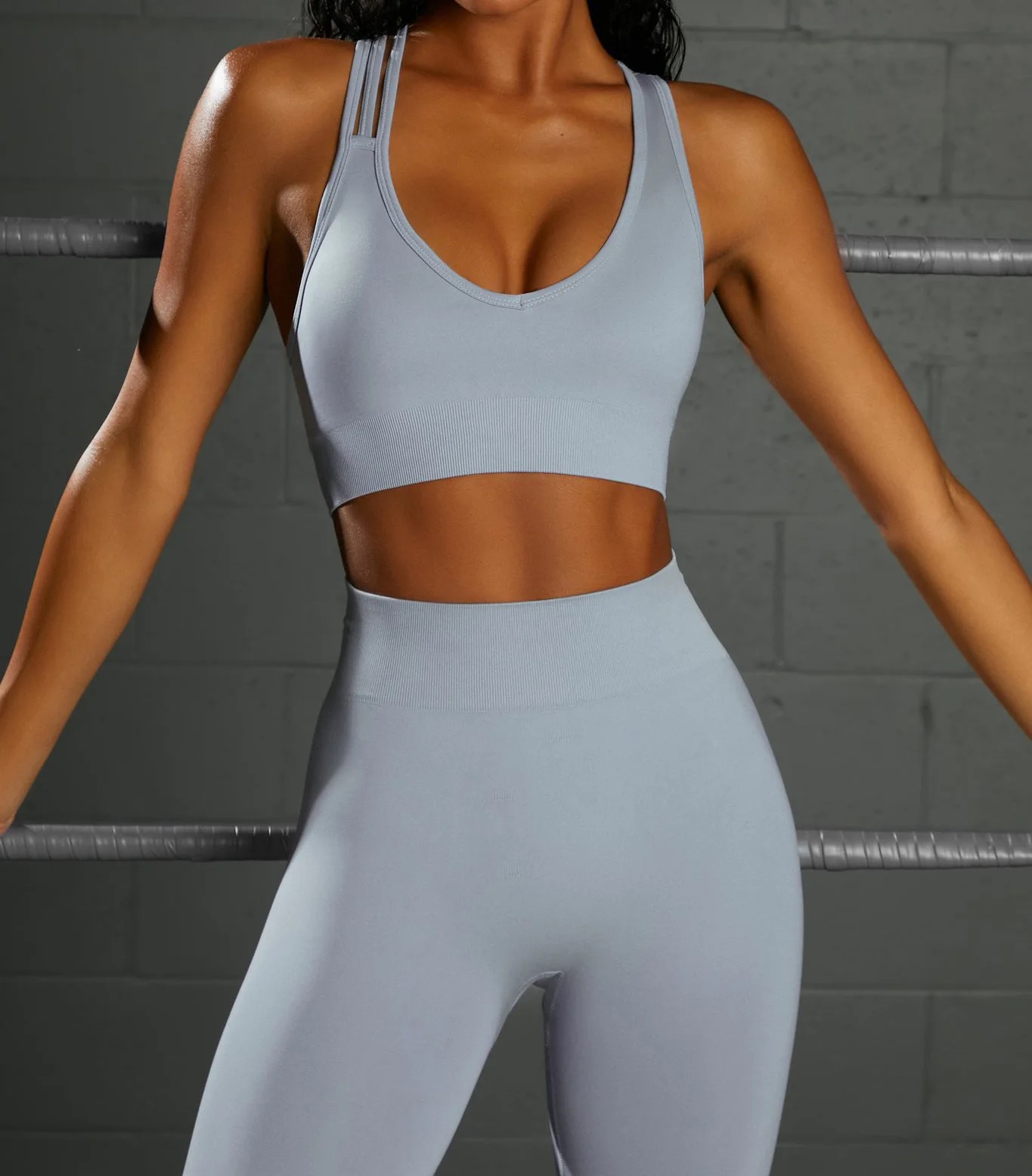 Legínovo Push-up fitness set Intense light blue Veľkosť: M