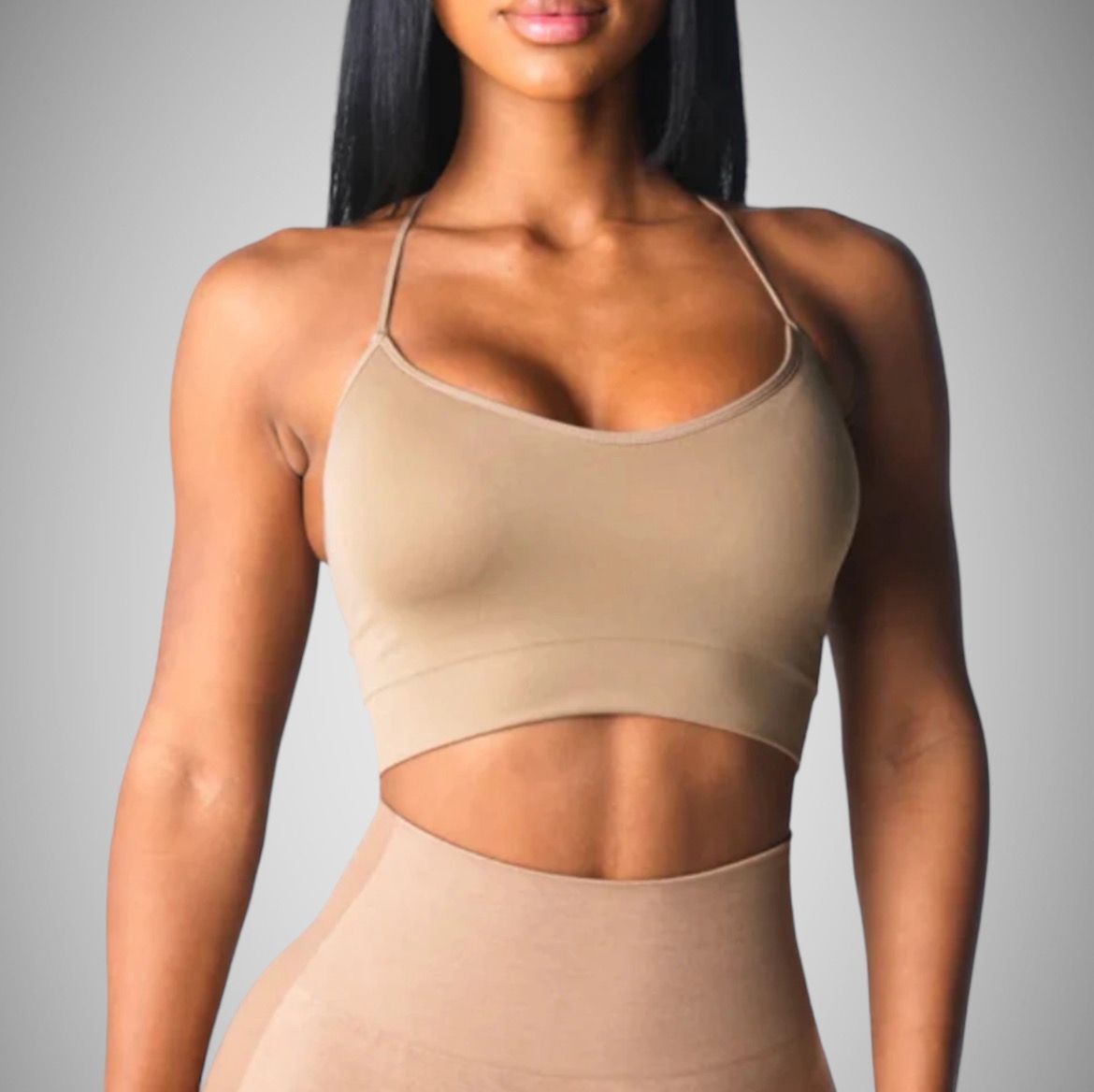Legínovo Push-up top hnedý Royal Veľkosť: M