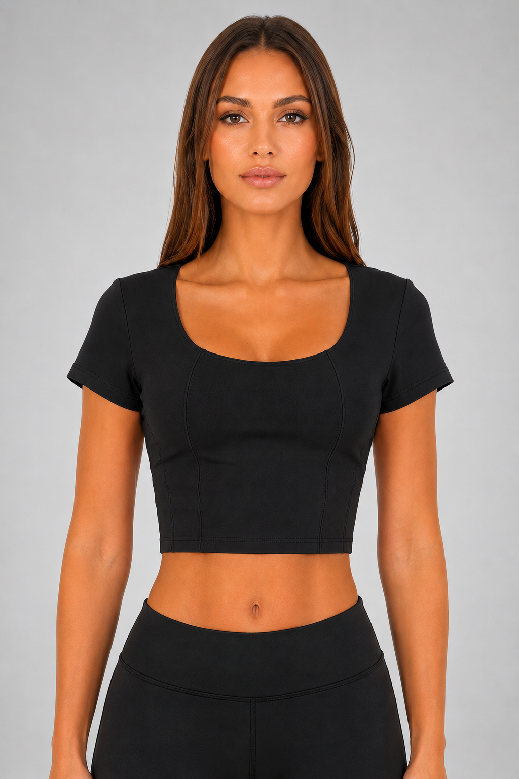 Legínovo Čierny crop top Veľkosť: M