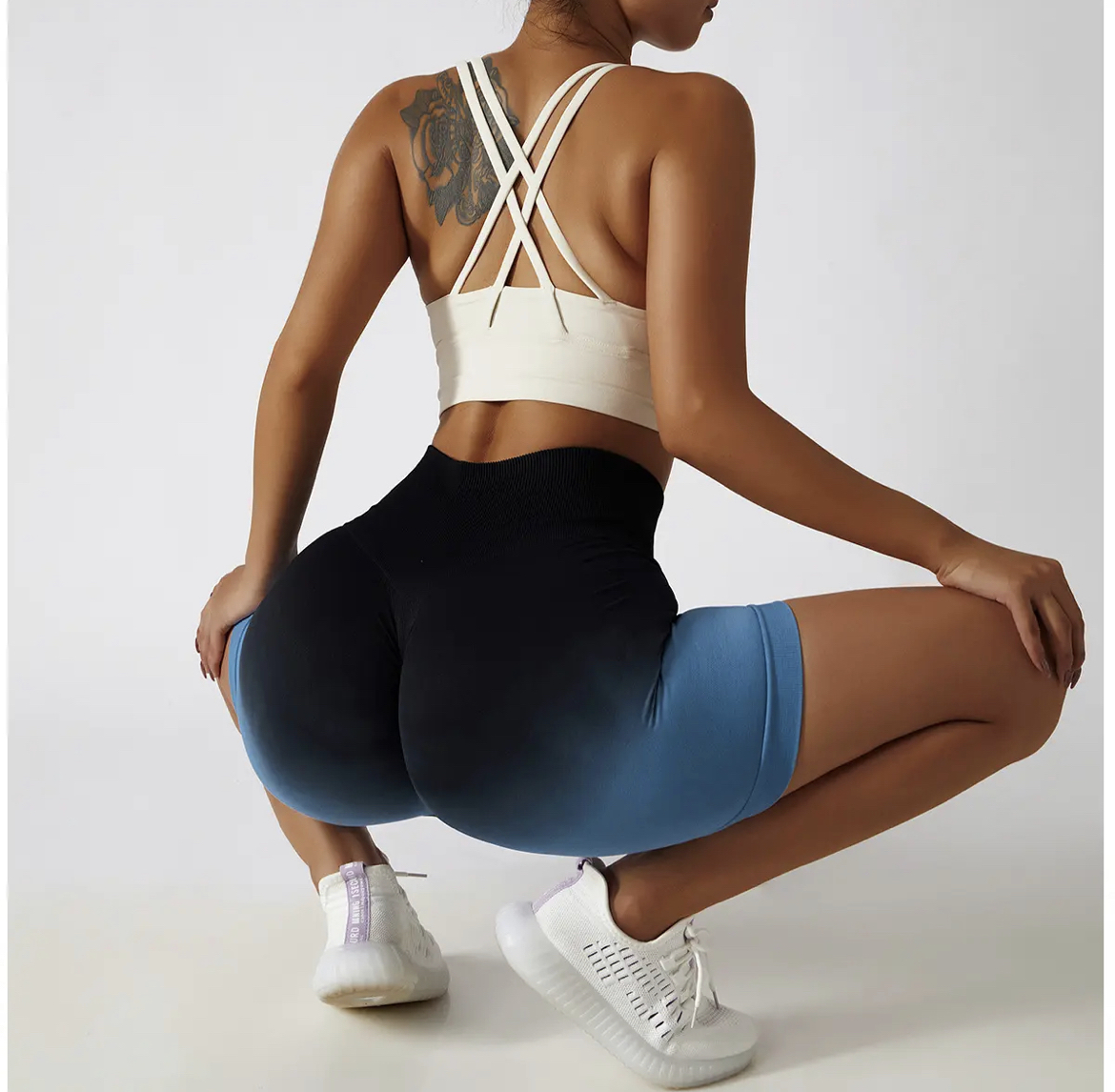Legínovo Push-up kraťasy ombré tmavo modré Veľkosť: M