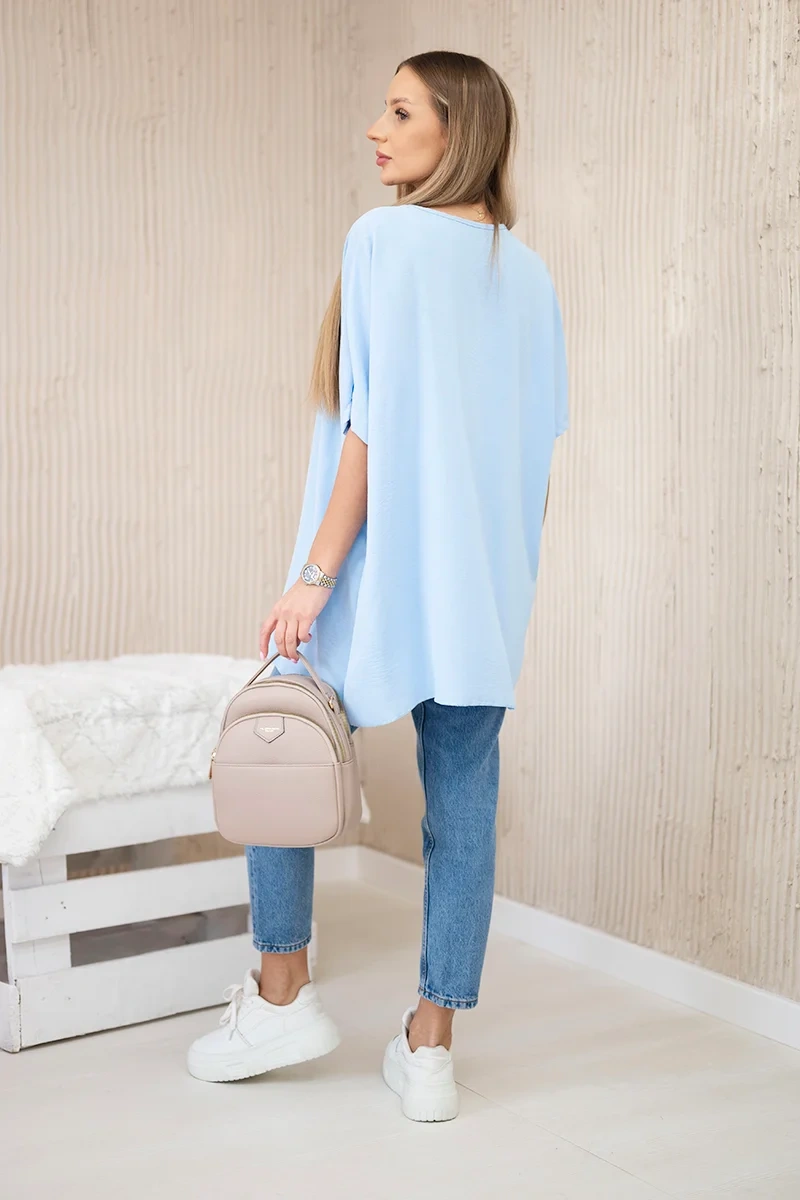 Legínovo Oversize blúzka s príveskom béžová Farba: Ružová, Veľkosť: UNI