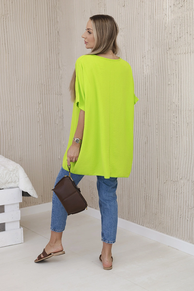 Legínovo Oversize blúzka s príveskom béžová Farba: Ružová, Veľkosť: UNI
