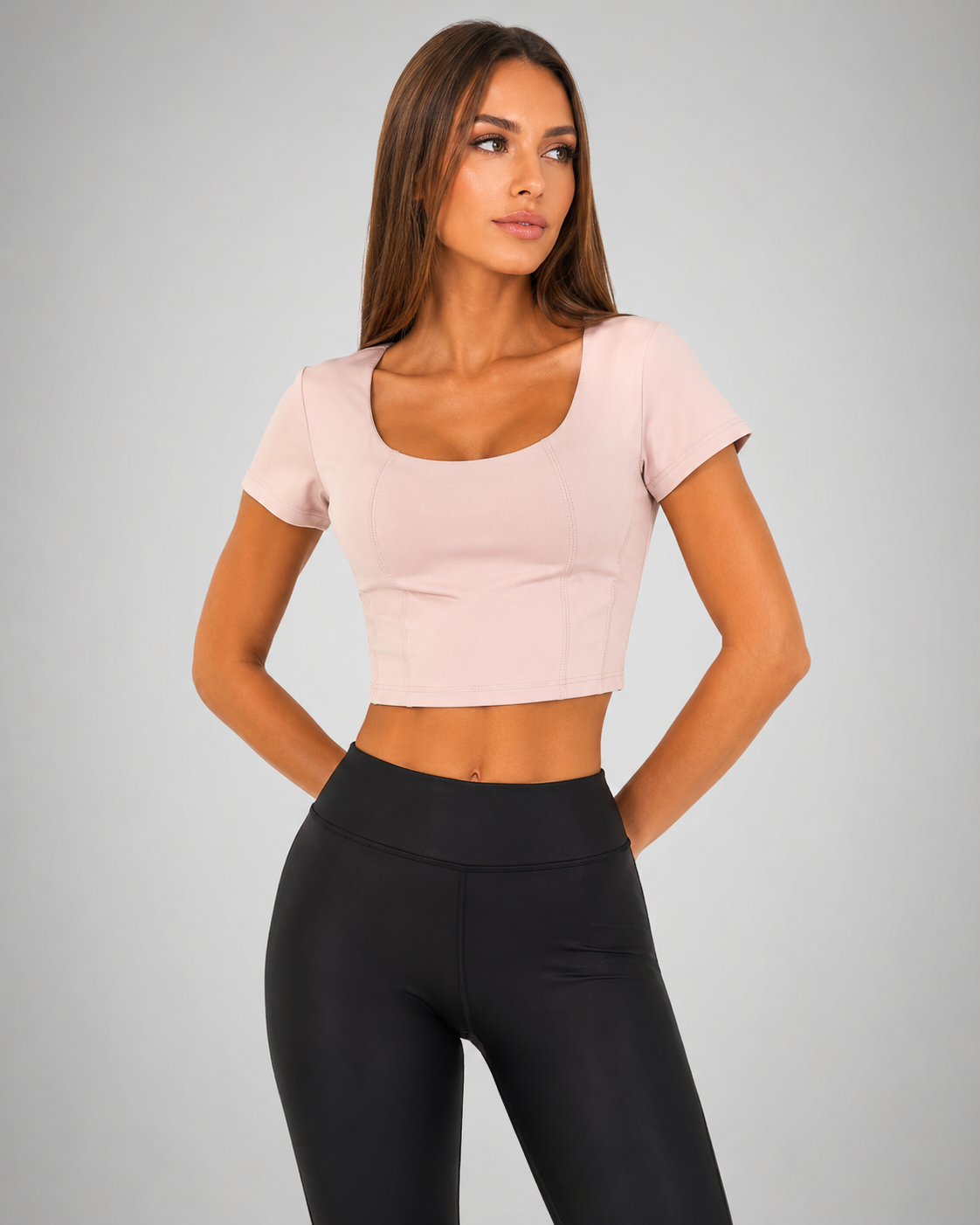 Legínovo Ružový crop top Veľkosť: S