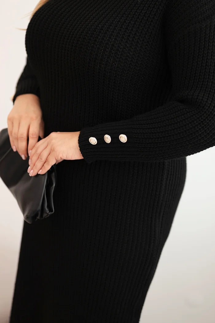 Legínovo Dámske svetríkové šaty Plus Size s mohérom sivé Farba: Hnedá, Veľkosť: UNI