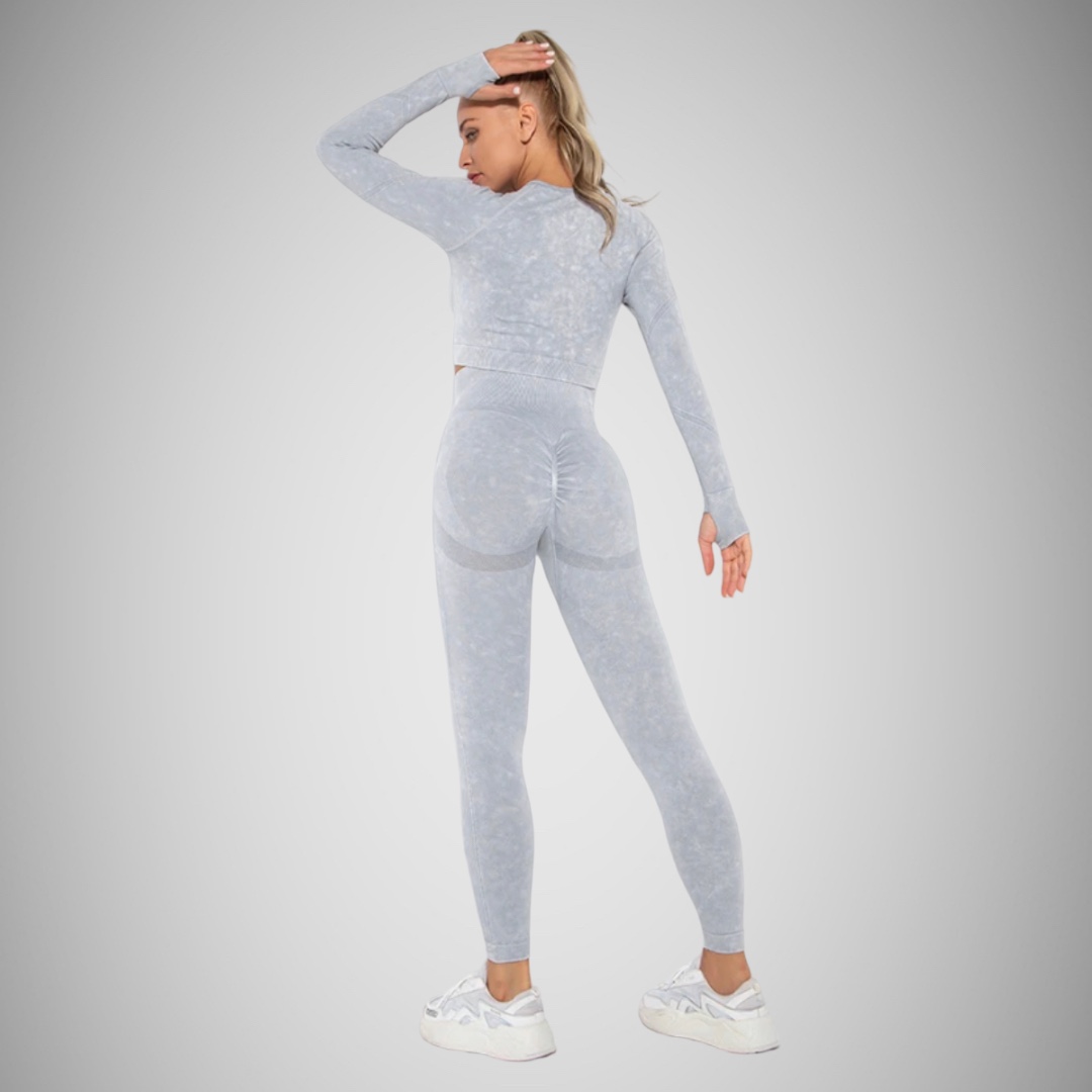 Legínovo Push-up biely set marble Veľkosť: S