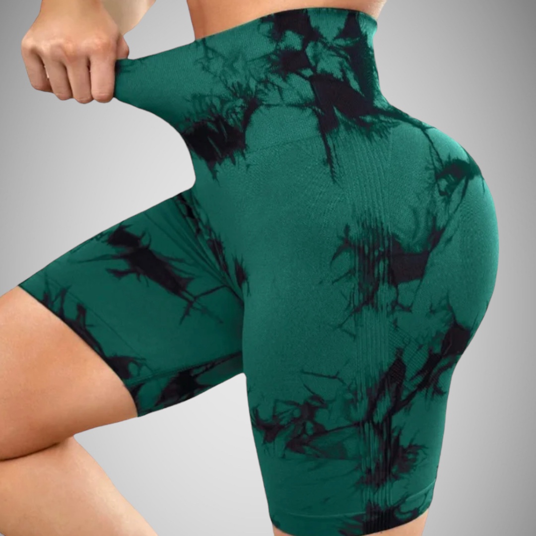 Legínovo Push-up mramorové zelené kraťasy Veľkosť: S