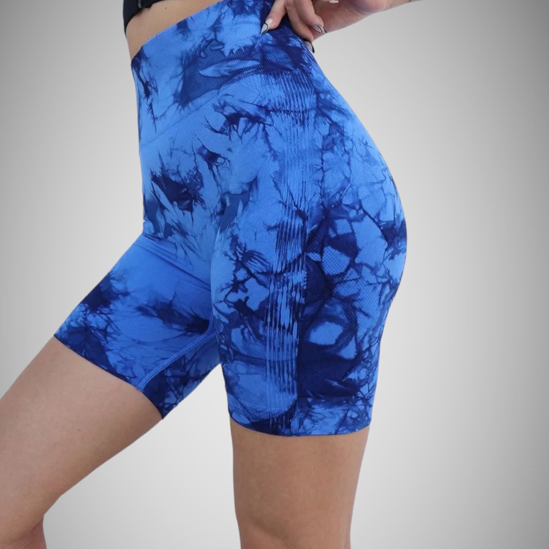 Legínovo Push-up kraťasy mramorové modré Veľkosť: S
