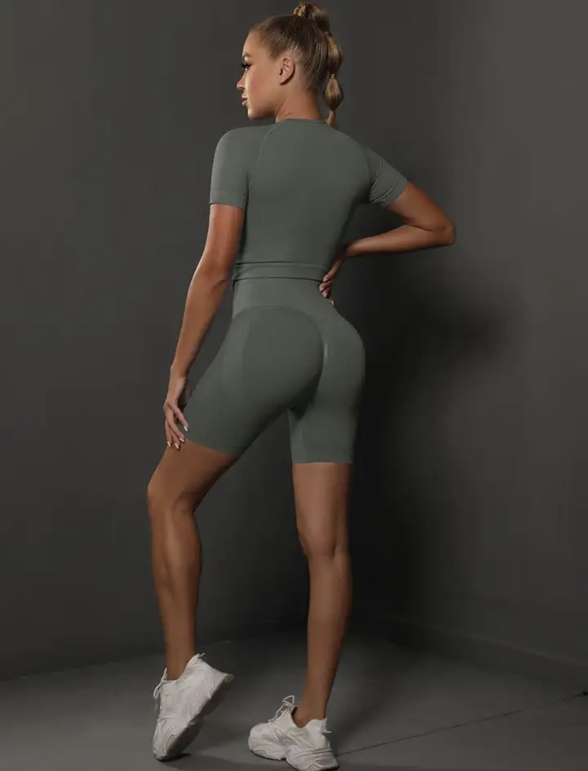 Legínovo Sivý fitness set Elys Veľkosť: S