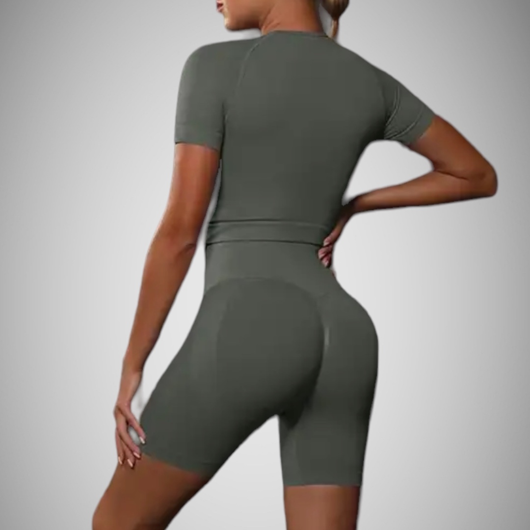 Legínovo Sivý fitness set Elys Veľkosť: S