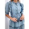 Džínsové šaty s elastanom a volánikom S/M-L/XL (Veľkosť UNI, Farba Džínsová)