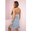 Džínsové šaty s elastickou tkaninou na viazanie okolo krku S/M-L/XL (Veľkosť UNI, Farba Džínsová)