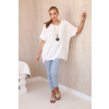 Oversize blúzka s príveskom béžová
